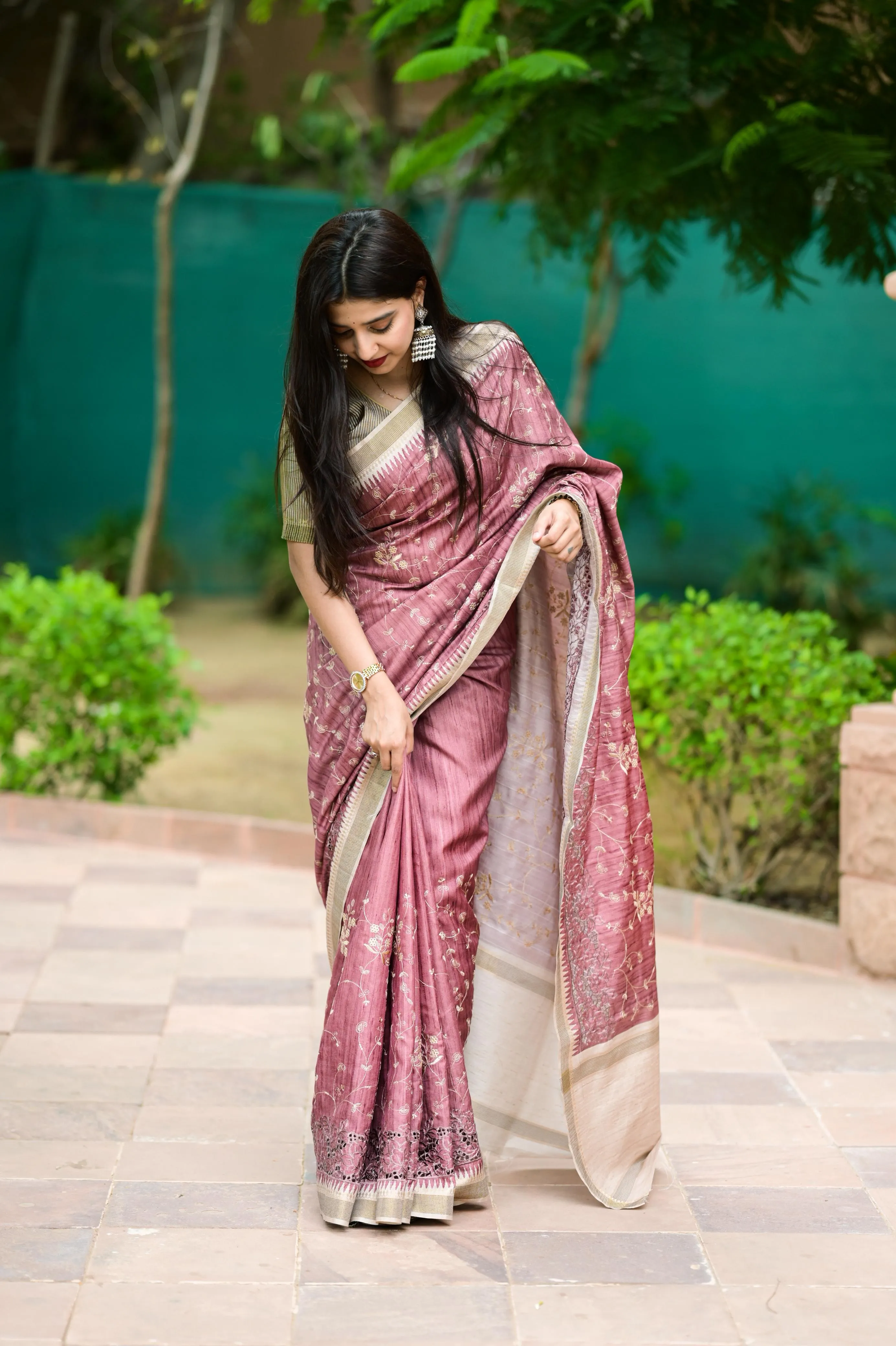 Buy Soft Cotton Tusser Premium Saree in Surat - Reseller Bazzar